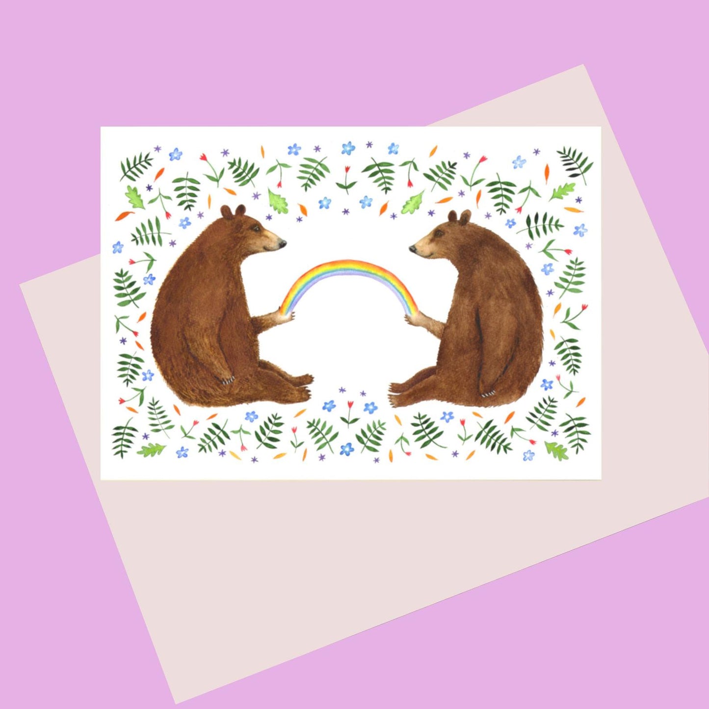 Laura Robertson Rainbow Bears Card