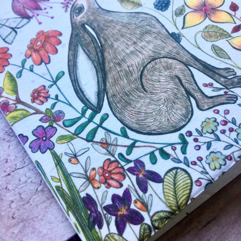 Flower Hare Plantable Card
