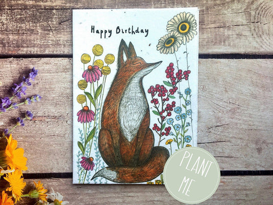 Happy Birthday Fox Plantable Card