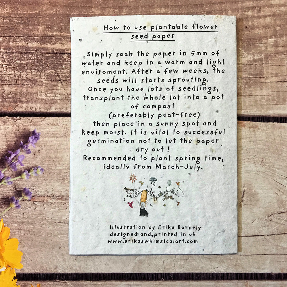 Flower Hare Plantable Card