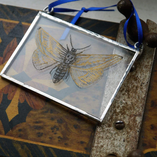 The Corbeau Press Moth With Skull Hanging