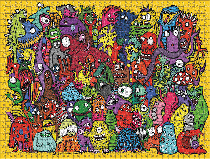 Monsters jigsaw 1000 pieces, Designed by Dixon Does Doodles in Bristol.