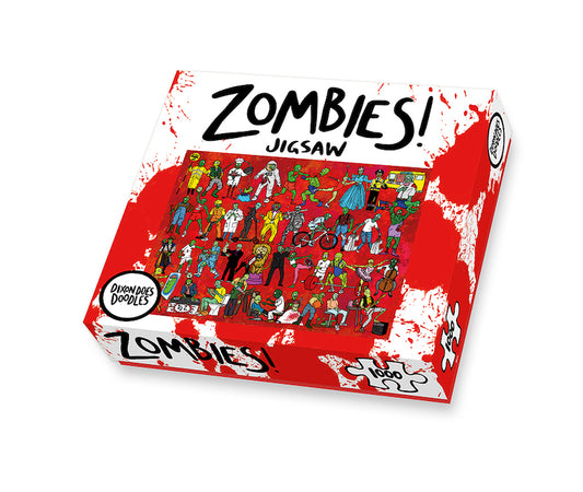 A 1000 piece jigsaw of zombies designed by Dixon Does Doodles in Bristol.