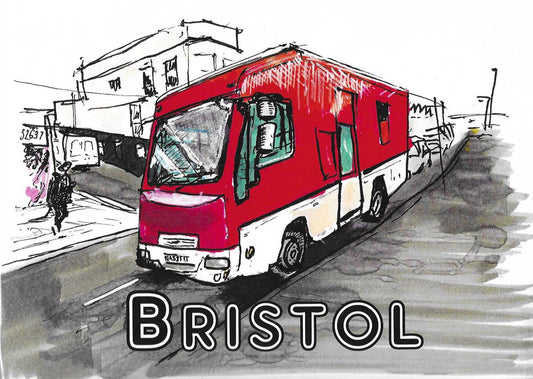 Bristol Red Van Print