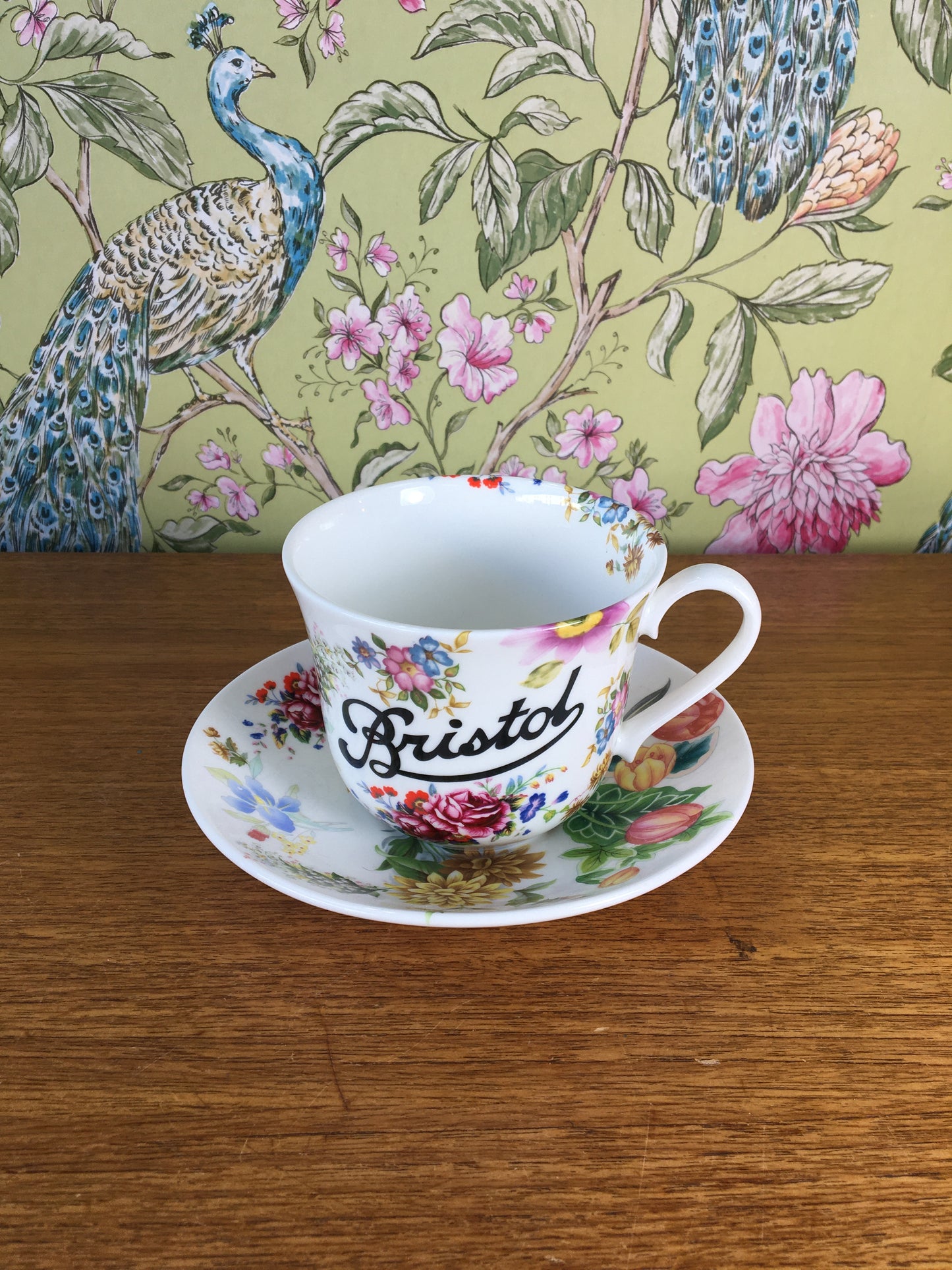 Stokes Croft China Floral Bristol Breakfast Cup & Saucer