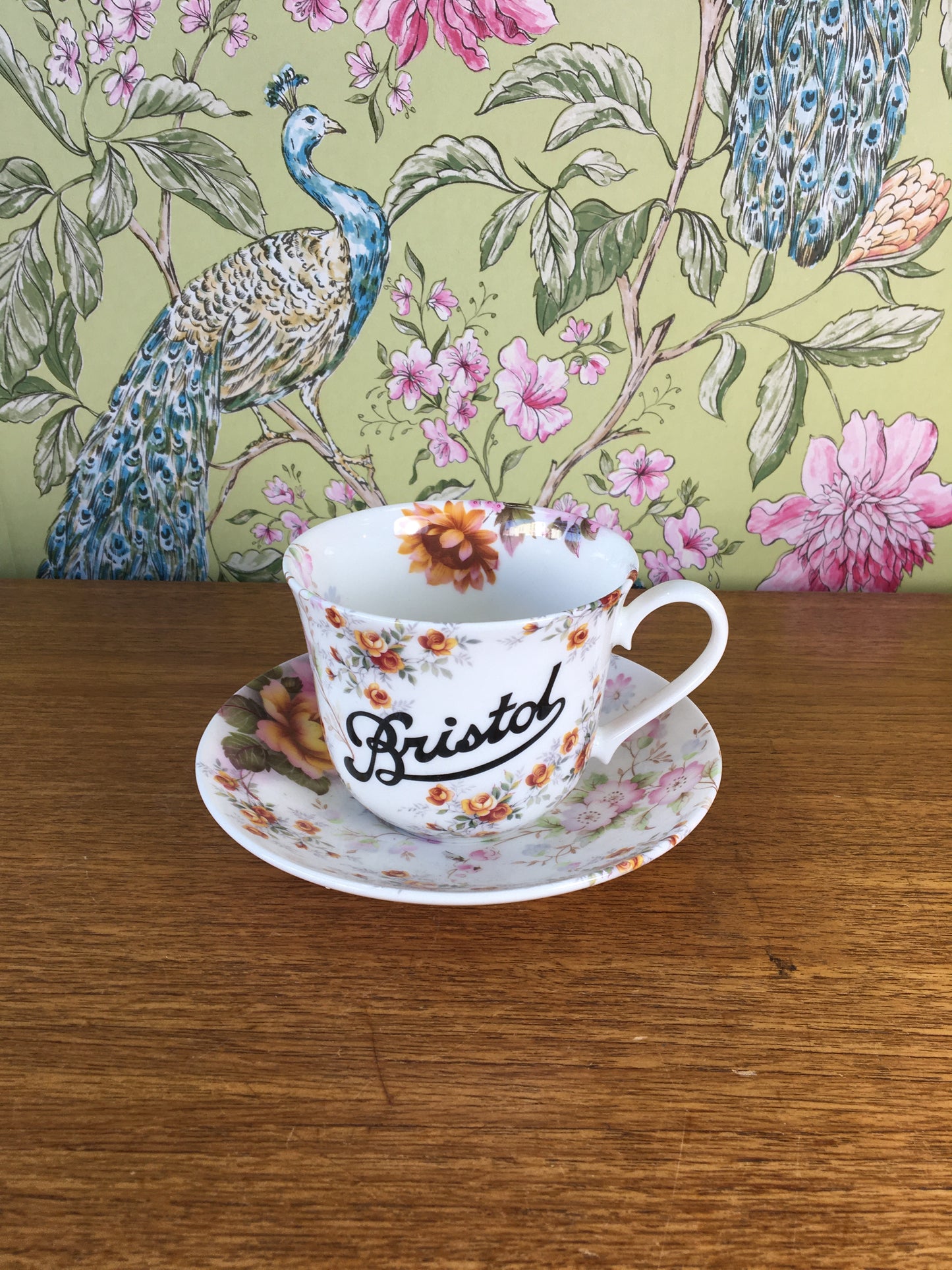 Stokes Croft China Floral Bristol Breakfast Cup & Saucer