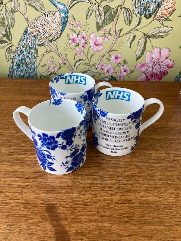 NHS Bone China Mug, with quotes from Nye Bevan, made in Bristol by Stokes Croft China.