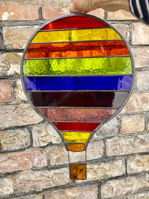 Large Stained Glass Rainbow Stripe Balloon