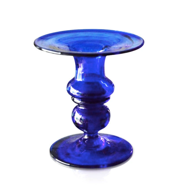 Bristol Blue Small Glass Candlestick