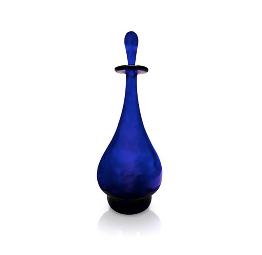 Bristol Blue Glass Medium Glass Amphora Bottle