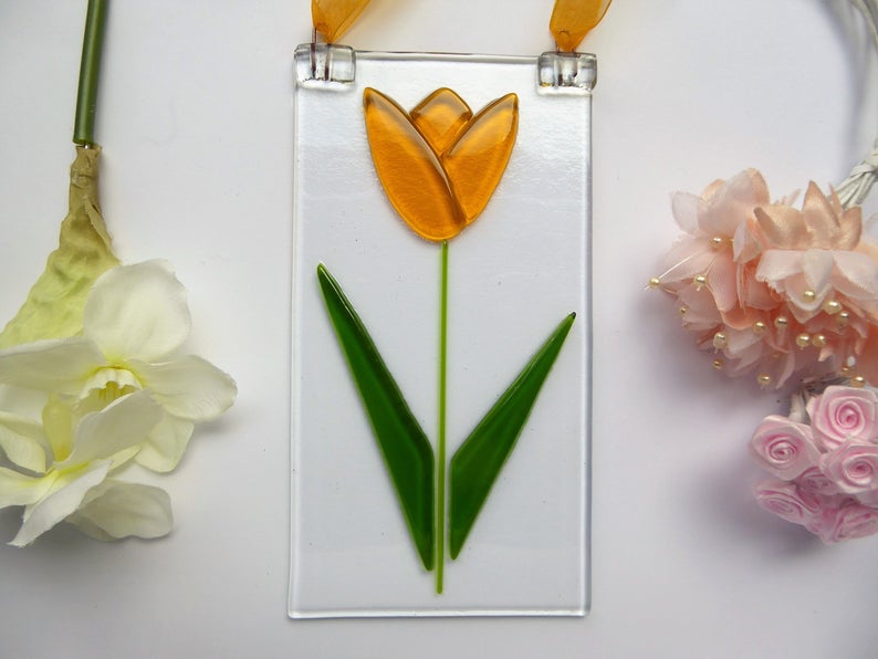 Eva Glass Tulip Flower Hanging