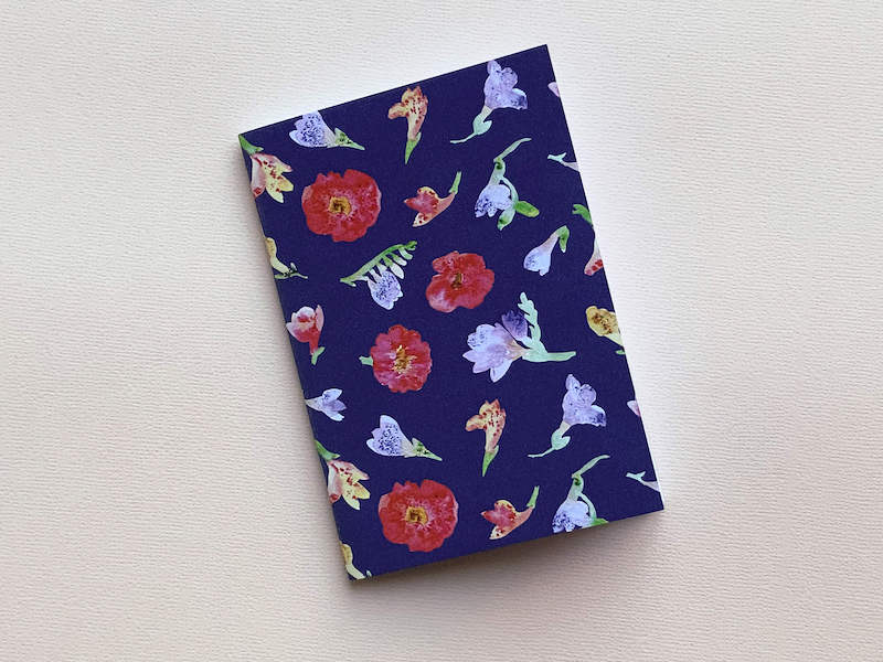 Thea & Fox Pack of 4 small notebooks. 3 x floral designs and one pretty paisley design.