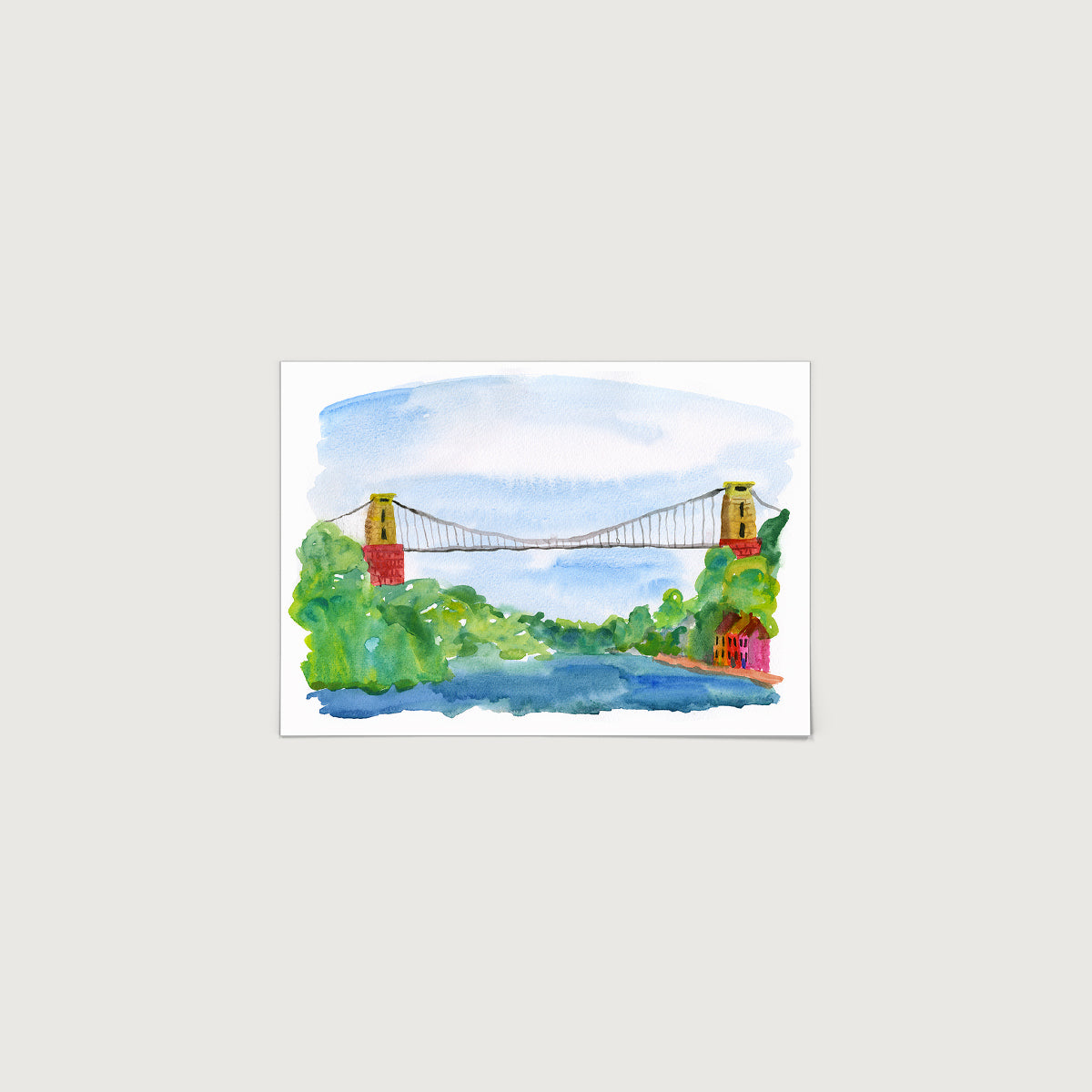 Bristol based water colour illustrators Rosie Webb Bristol Suspension Bridge.