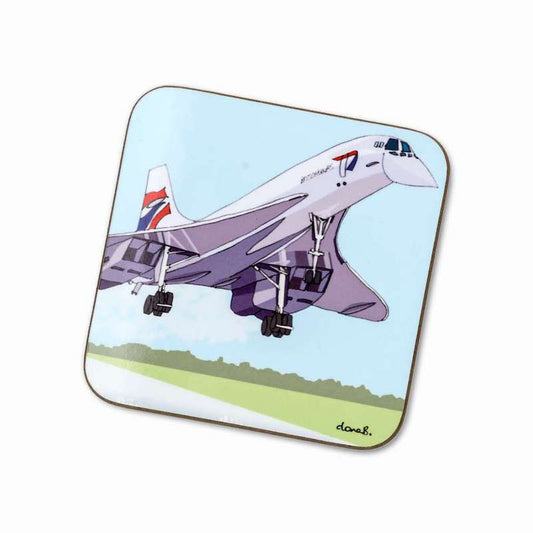 Illustration of Concorde on a Coaster.