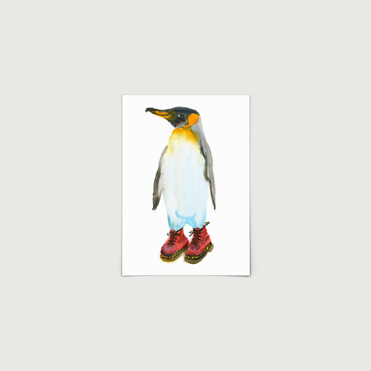 Rosie Webb Penguin in Red Docs Print