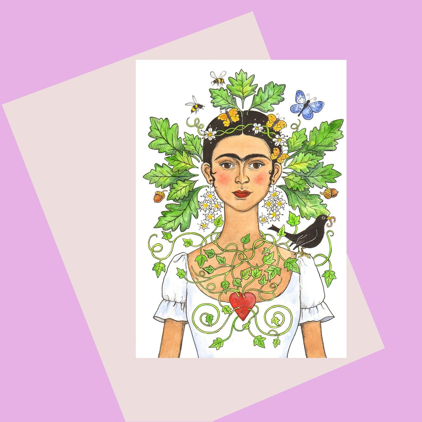 Laura Robertson Frida & Blackbird Card