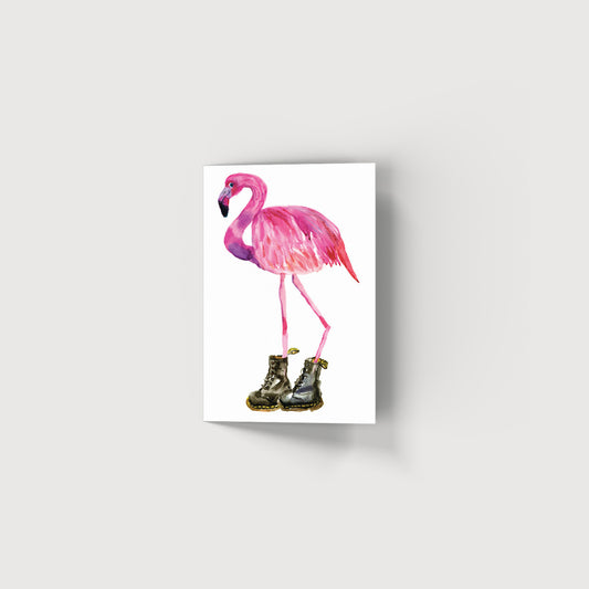Rosie Webb Pink Flamingo in Docs Card