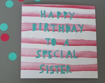 Little Red Apple Sister birthday Card