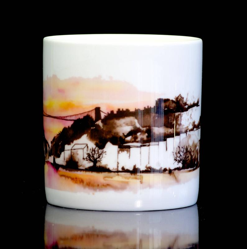 Carla James Sunset Suspension Bridge Mug