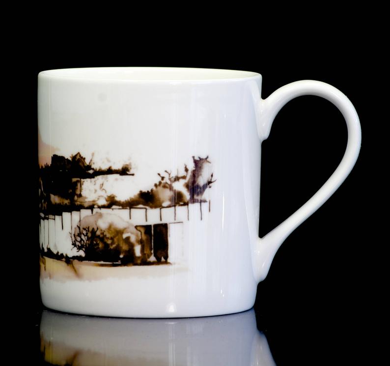 Carla James Sunset Suspension Bridge Mug