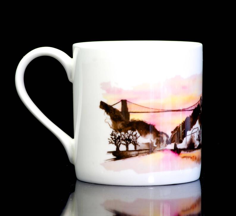 Carla James Sunset Suspension Bridge Mug