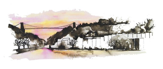 Carla James Sunset Suspension Bridge Card