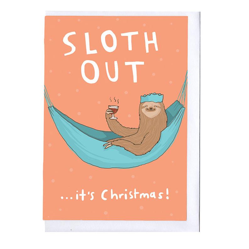 Sarah Ray Sloth Out It's Christmas Card