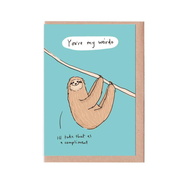 Sarah Ray Sloth Weirdo Card