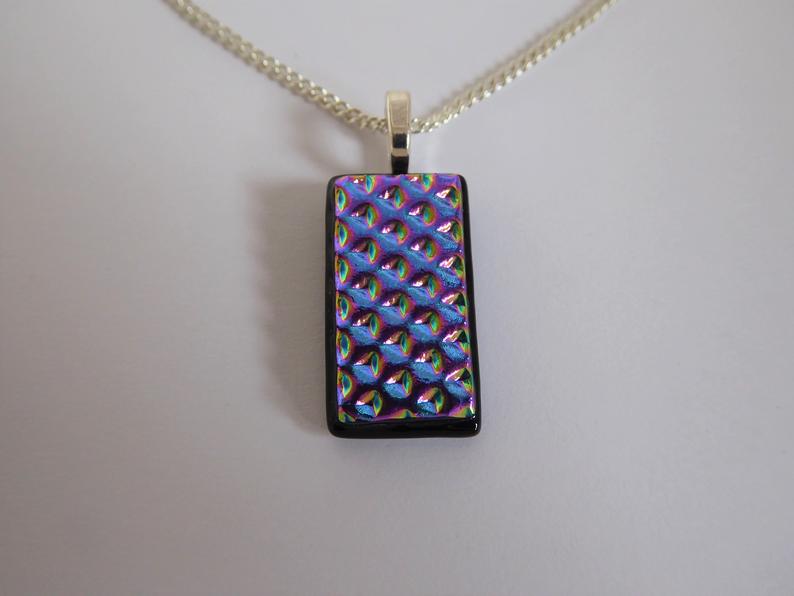 Eva Glass Rainbow Bulbs Pendant.  Dichroic glass pendant.