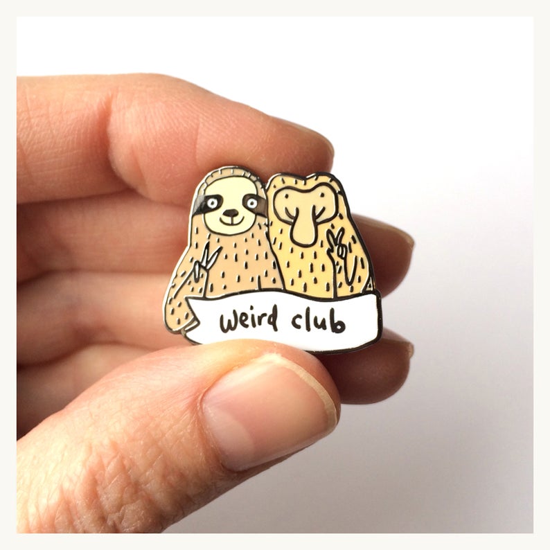 Sarah Ray Pin Weird Club Enamel Badge