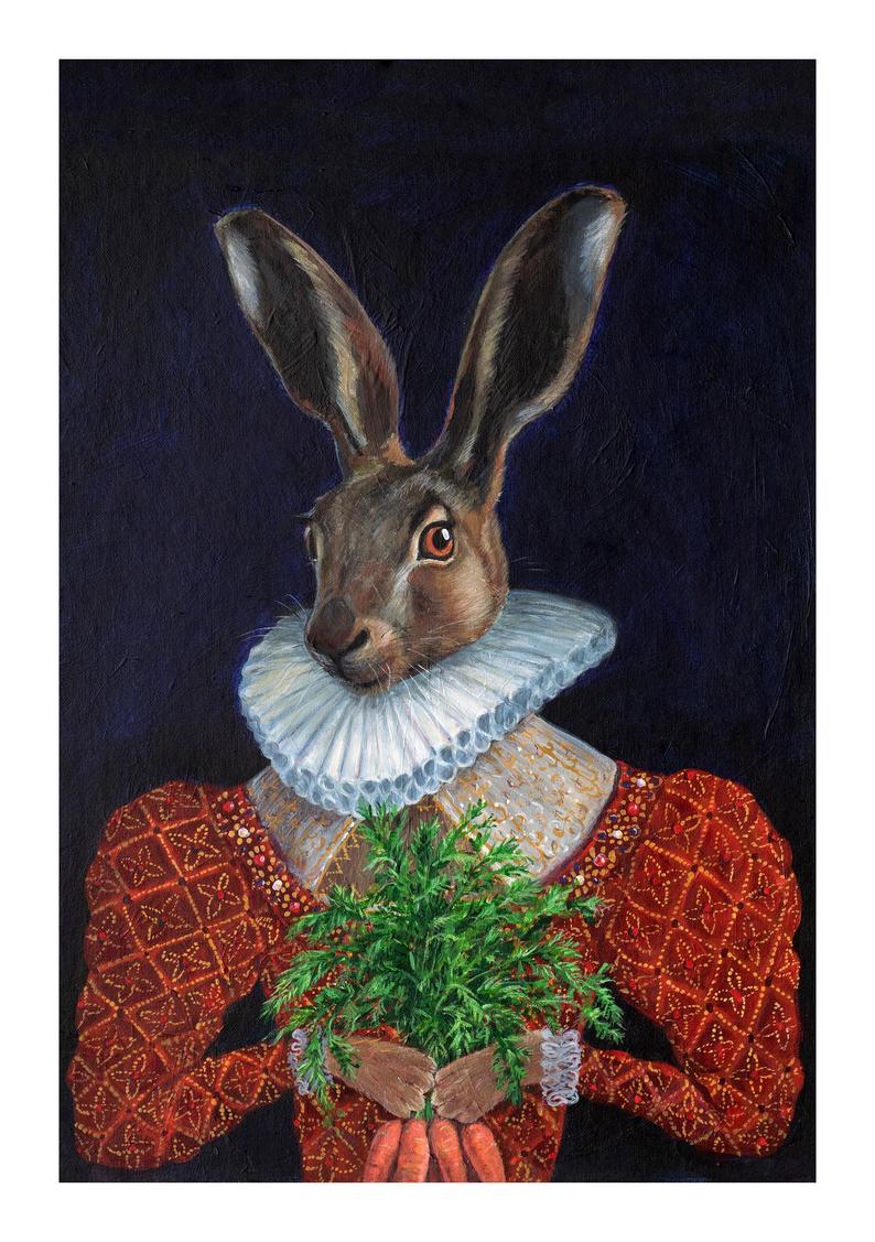 Laura Robertson Tudor Hare Print