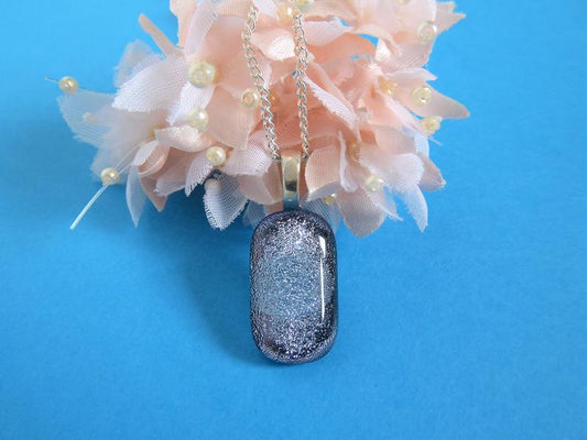 Eva Glass Silver Fine Glitter Pendant