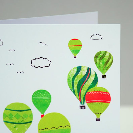 Fiona Clabon Green Balloons Card