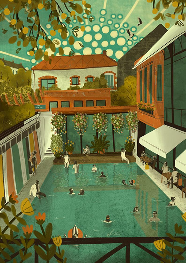 Emy Lou Holmes Bristol Lido Card