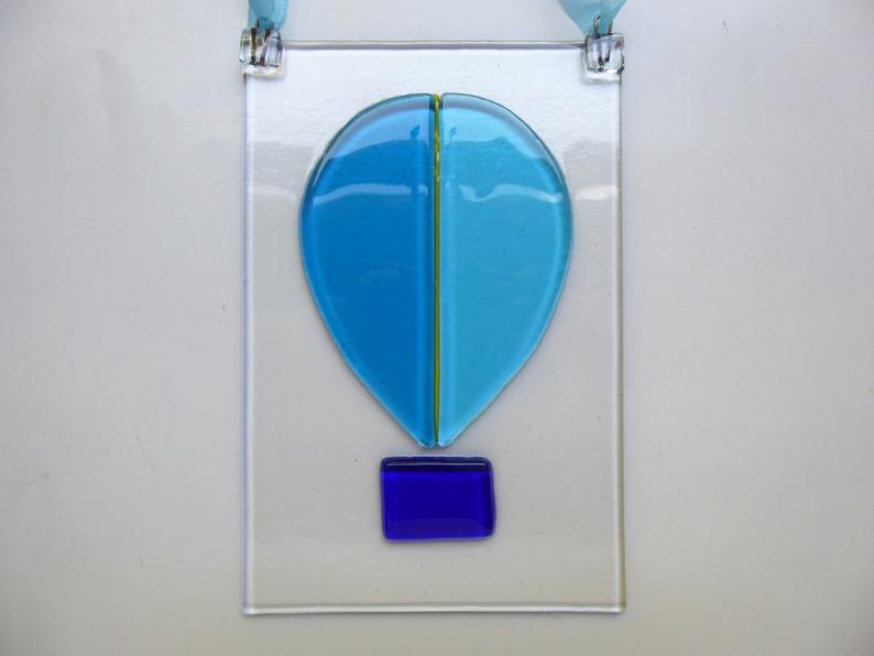 Eva Glass Fused Glass Air Balloon Suncatcher.