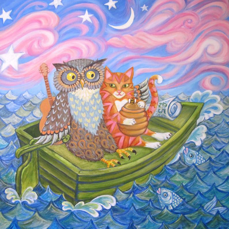 Laura Robertson Owl and The Pussycat Print