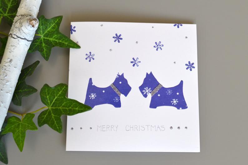 Little Red Apple Blue Dogs Card