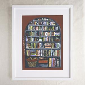  Hattie Buckwell, Book Collected Illustrated Library Print, handmade in Bristol.  Edit alt text