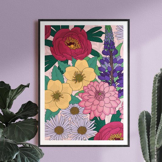 Jessica Mae Designs, Dawn, Print from her Floral digital illustration,