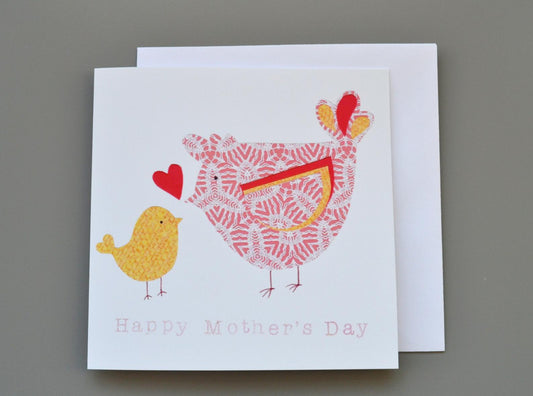Little Red Apple Hen & Chick Mothers Day card.