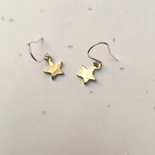 Ava & Bea Brass Mini Star Earrings