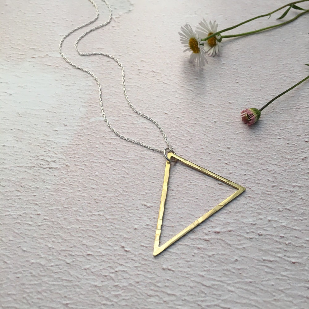 Ava & Bea Brass Triangle Pendant