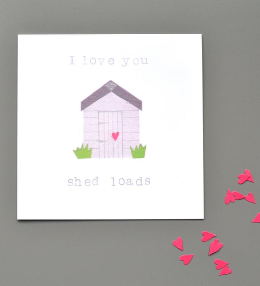 Little Red Apple.  I love you shed loads Valentine's Card.  Love Card.  Romantic Card.  Card for Husband.  Card for Boyfriend.  Anniversary card.