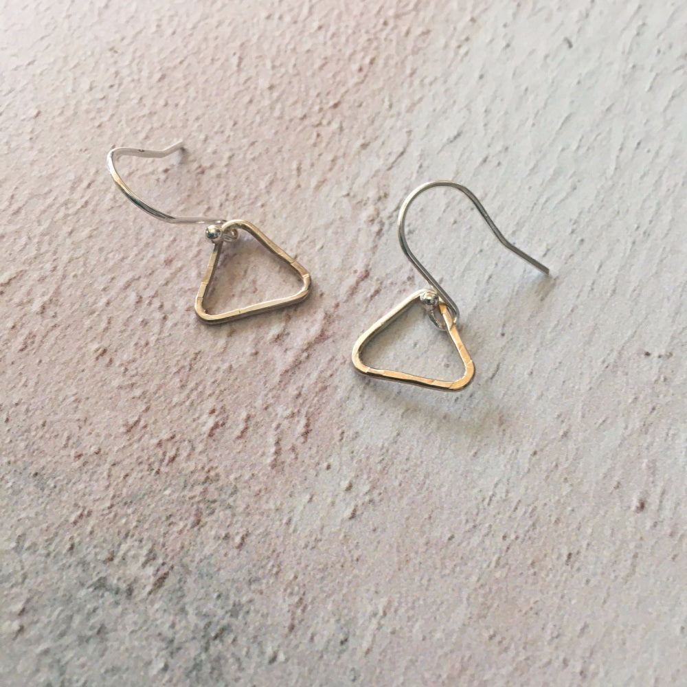 Ava & Bea Silver Mini Triangle Earrings