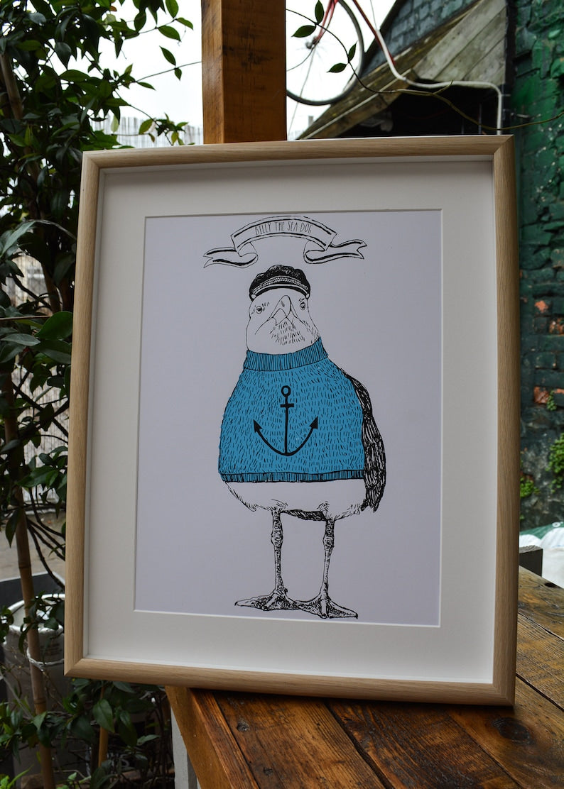 Anna Palamar Designs 'Billy the Sea Dog' Seagull A3 Print
