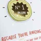 Sarah Ray You deserve a medal mothers day card. Drawing of a medal with No 1 mum on.