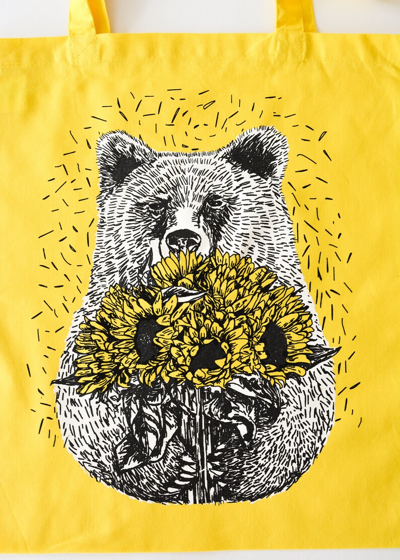 Anna Palamar Designs Yellow Bear Tote Bag