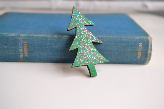 Little Red Apple Christmas Tree Brooch