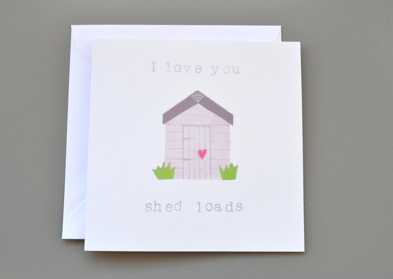 Little Red Apple. I love you shed loads Valentine's Card. Love Card. Romantic Card. Card for Husband. Card for Boyfriend. Anniversary card.