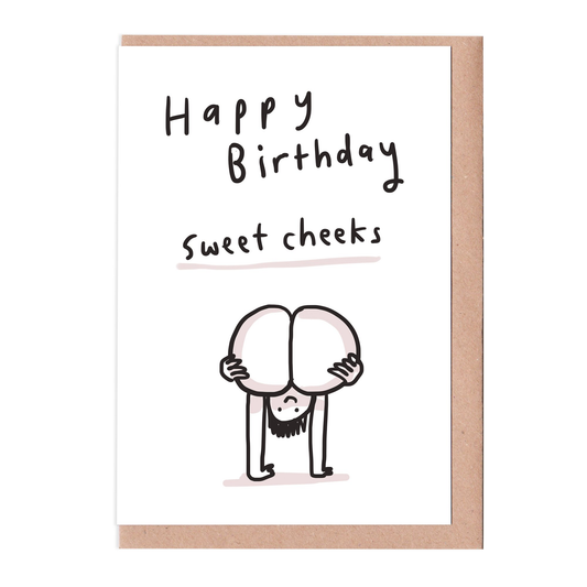Sarah Ray Happy Birthday Sweet Cheeks,a very cheeky illustration.